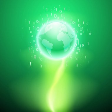 Dünya için ikili kod akışı.