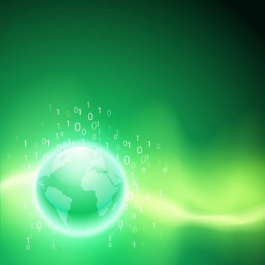 Dünya için ikili kod akışı.