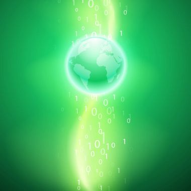 Dünya için ikili kod akışı.