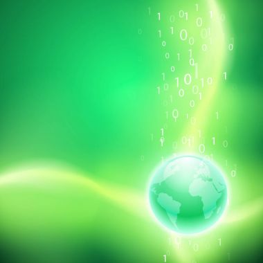 Dünya için ikili kod akışı.