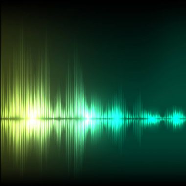 Equalizer'ı arka plan soyut. Sarı-yeşil dalga.