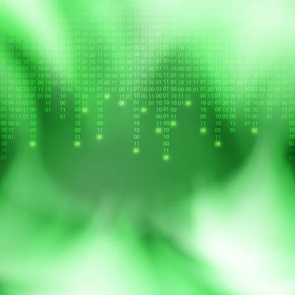 緑抽象バイナリ コードの背景 — ストックベクタ