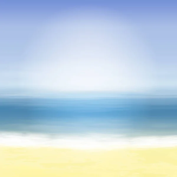 海滩和蓝色的海。夏季热带背景. — 图库矢量图片