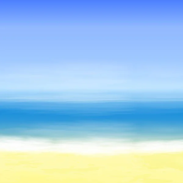 Strand en blauwe zee. Zomer tropische achtergrond. — Stockvector
