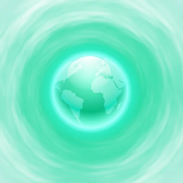 Grön bakgrund med globe — Stock vektor