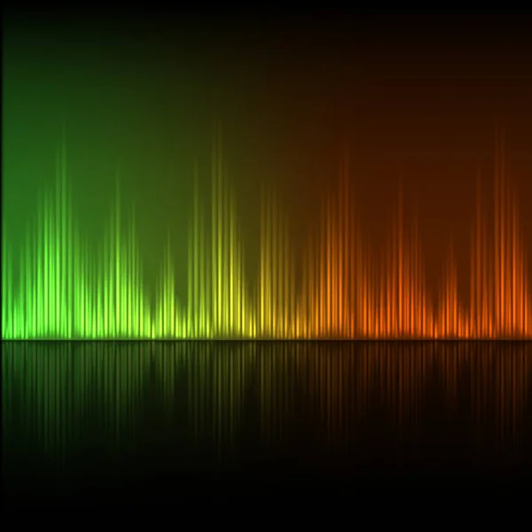 Abstract equalizer background. Green-orange wave. — Stock Vector