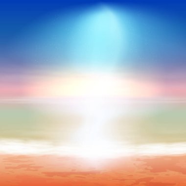 Plaj ve mavi deniz. Tropikal arka plan.