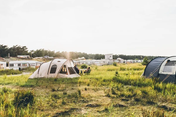 Tent & caravans on a meadow