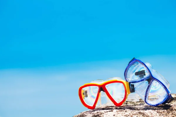 Duiken bril op het strand — Stockfoto