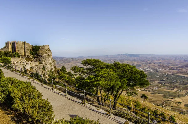 Vista da geografia do território da ilha da Sicília — Fotografia de Stock