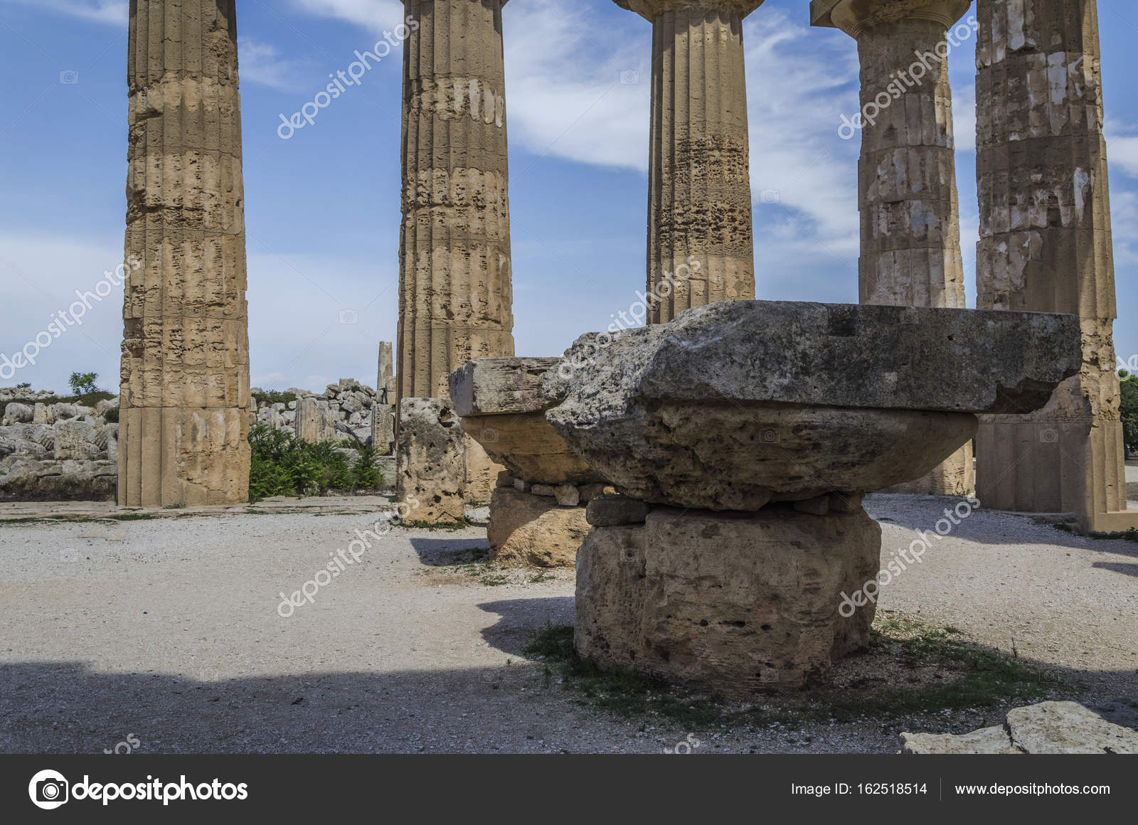 Interior View Of Greek Temple In Sicilian Territory
