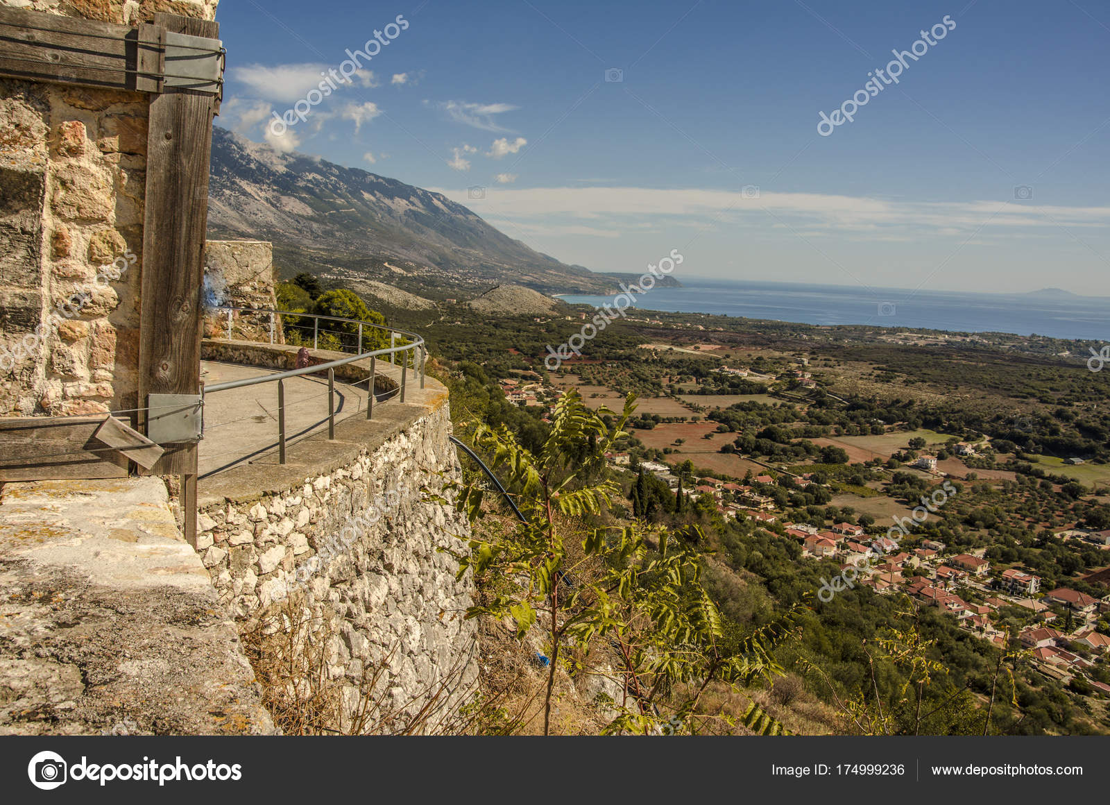 Panoramablick von der Festung Agios kefalonia