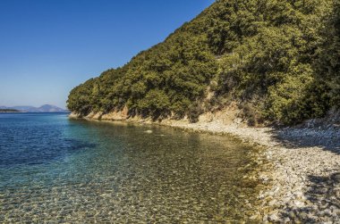 Yalnız ve sessiz beach, Krovoulia Ithaka