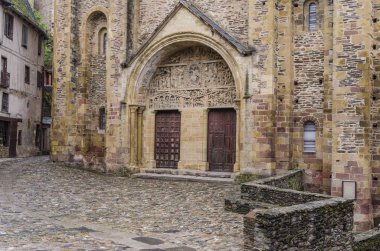 the abbey church of Saint Foy  in Conques clipart