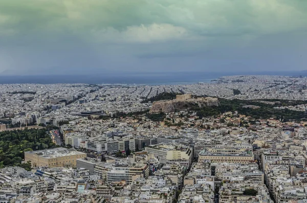 Panoramablick auf die stadt athens — Stockfoto