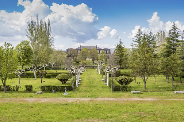 Panoramic view of the gardens of the Palace of the Dukes of Alba. Piedrahita Spain