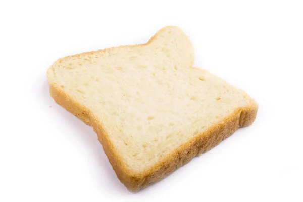 Ein Stück Brot isoliert eine Scheibe Weißbrot isoliert auf dem Hintergrund — Stockfoto