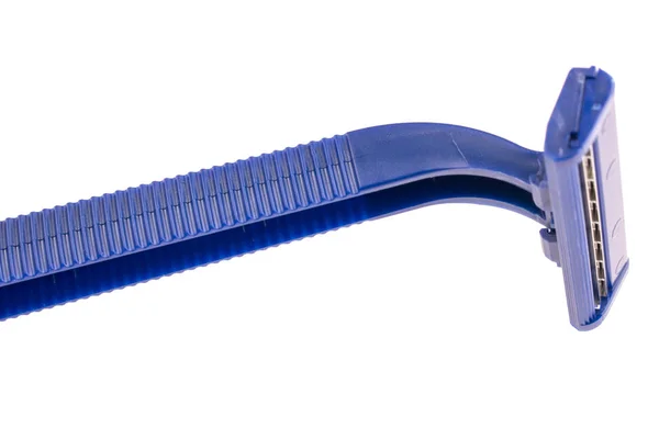 Blue razor isolated on white background Royalty Free Stock Images