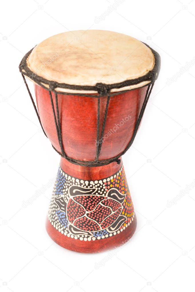 African drum isolated on white background