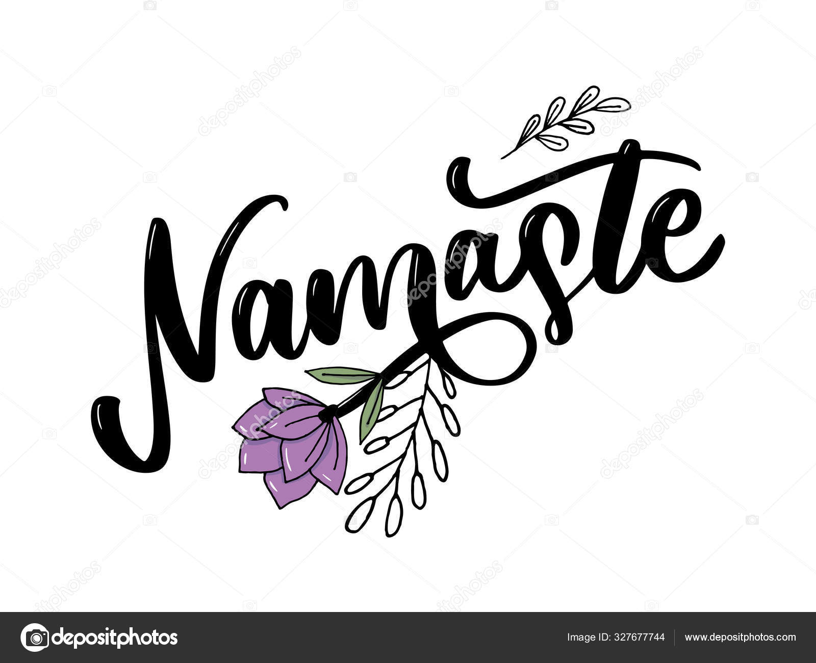 namaste lettering indian greeting hello in hindi t shirt hand lettered calligraphic design inspirational vector typography stock vector c lemonkey 327677744 https depositphotos com 327677744 stock illustration namaste lettering indian greeting hello html
