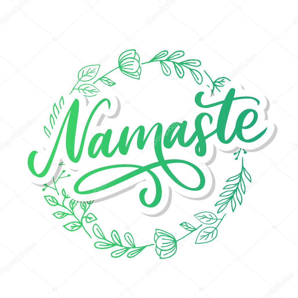 hand drawn namaste card hello in hindi ink illustration hand drawn lettering background isolated on white background positive quote modern brush premium vector in adobe illustrator ai ai format wdrfree