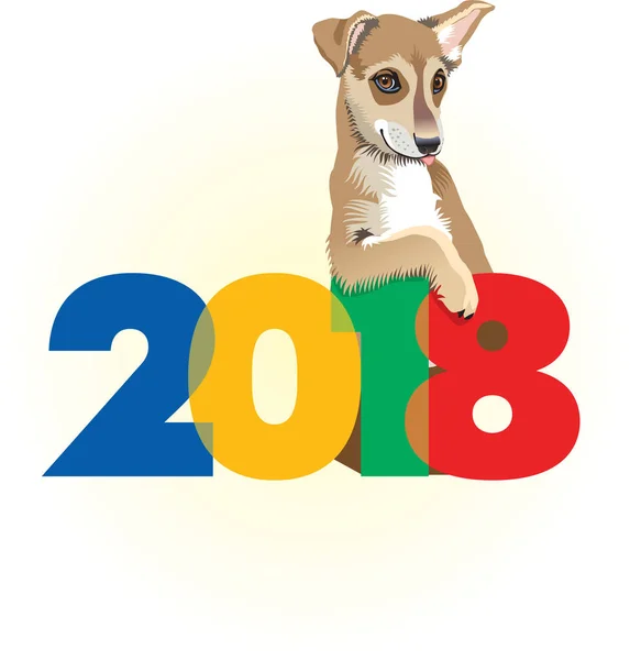 Štěně; Rok psa; 2018; — Stockový vektor