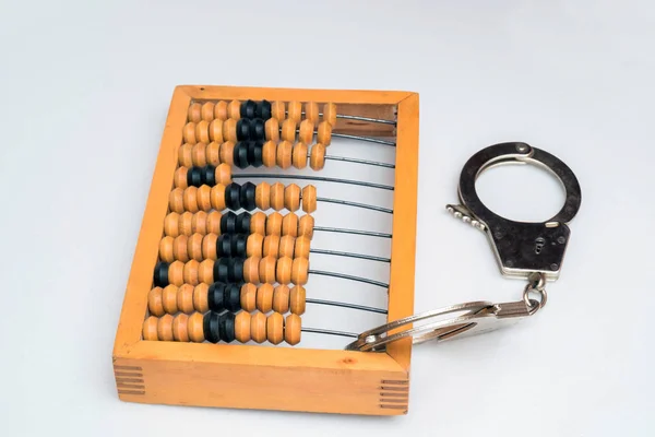 Oude Houten Abacus Met Geboeid — Stockfoto