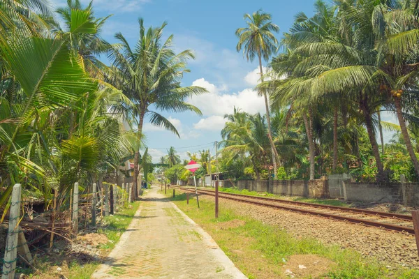 1. märz 2018. hikkaduwa, sri lanka. Eisenbahn. — Stockfoto