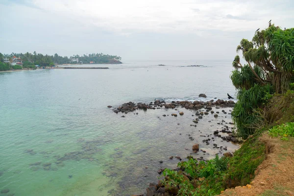 Merissa Sri Lanka Papuga Rock Ogromne Głazy Plaży — Zdjęcie stockowe