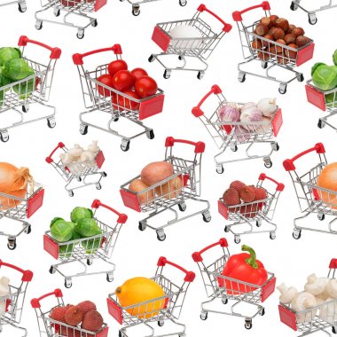 Seamless modeli. Alışveriş arabası nakliye için-ürünler.