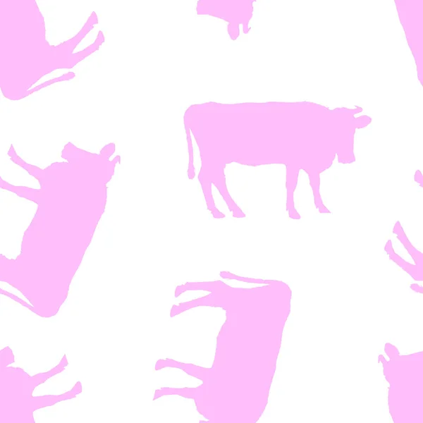 Naadloze patroon. Silhouetten van koeien. — Stockfoto