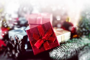 Noel hediyeleri, yeni yıl arkaplanı