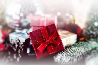 Noel hediyeleri, yeni yıl arkaplanı