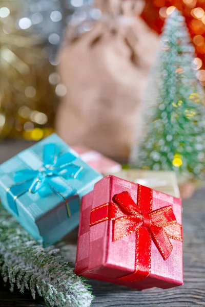 Christmas Wrapped Presents New Year Background — Stock Photo, Image