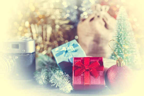 Christmas Wrapped Presents New Year Background — Stock Photo, Image