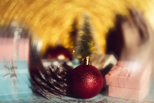 Zbliżenie Strzał Piękne Dekoracje Świąteczne — Zdjęcie stockowe