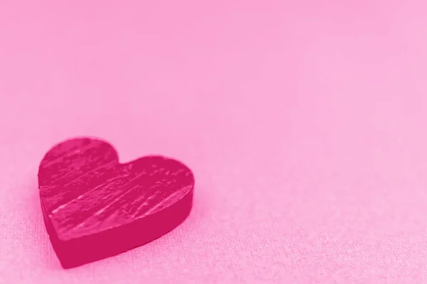 Nahaufnahme Von Valentinstag Herz Auf Rosa Hintergrund — Stockfoto
