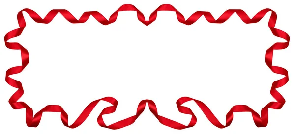 Rotes welliges Band auf transparentem Hintergrund. Urlaubsdekoration. v — Stockfoto