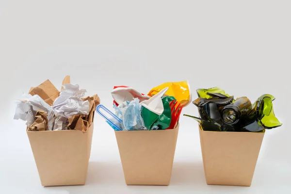 Conceito Coleta Reciclagem Lixo Fechar Tiro — Fotografia de Stock