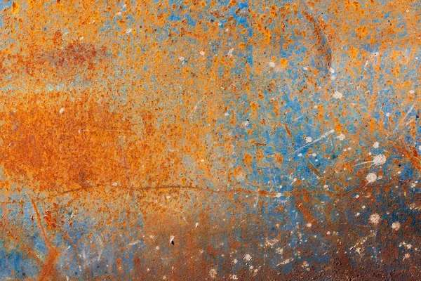 Starý plech. Rust textury. Stará modrá barva na kovovém povrchu — Stock fotografie