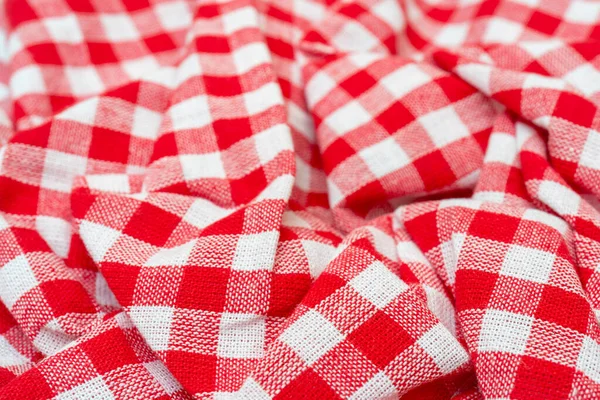 Mantel Cuadros Blanco Rojo — Foto de Stock