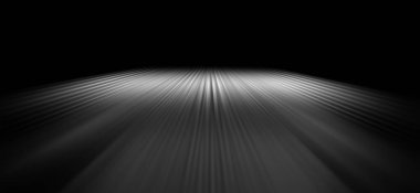 Gece yolundaki ışık çizgileri. Işık çizgilerinin soyut arkaplanı. Parlak çizgilerin perspektifi.