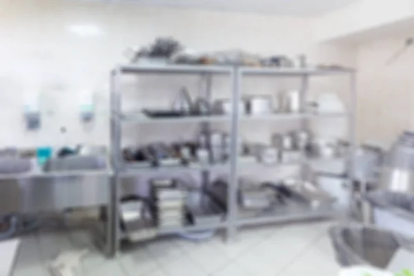 Cuisine Restaurant Chrome Kitchen Equipment Cafe Production Room Soft Focus — Stock Photo, Image