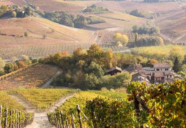 Região de Langhe, Piemonte, Itália. Paisagem de outono — Fotografia de Stock