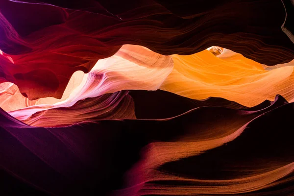 Světla Stíny Upper Antelope Slot Canyon Arizona Usa — Stock fotografie