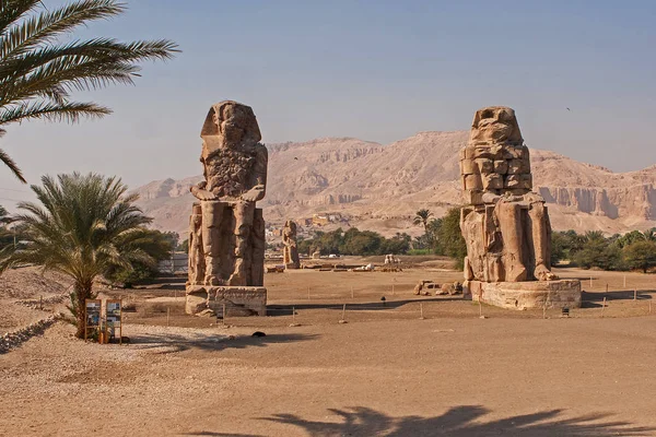 Kolosse Von Memnon Luxor Theben Ägypten — Stockfoto