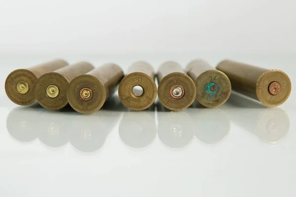 Hunting Cartridges Cartridges White Background Hunting Ammunition — Stock Photo, Image