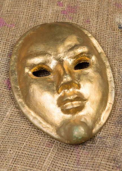 Máscara Oro Egipcia Máscara Carnaval Veneciano — Foto de Stock