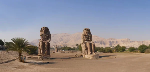 Kolosse Von Memnon Luxor Theben — Stockfoto