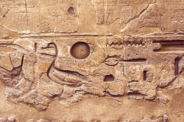 Karnak Temple Ruínas Templo Hieróglifos Relevo Parede — Fotografia de Stock